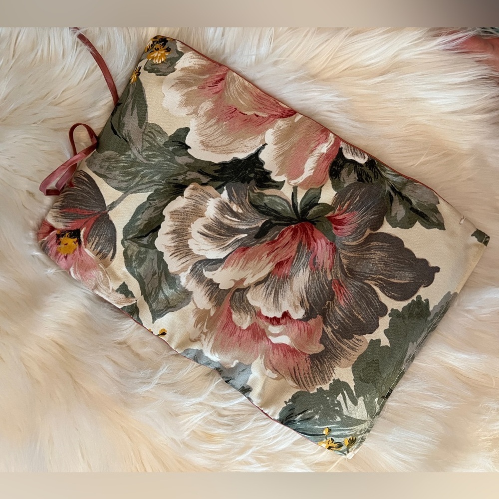 Beautiful Colorful Floral Print Roll-Up Jewelry Organizer/Travel Bag - Picture 9 of 16